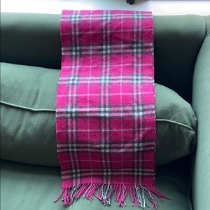 Hot pink rare Burberry cashmere scarf